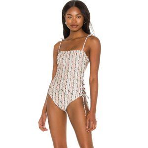 Agua Bendita Floral Embroidered One Piece Swimsuit
